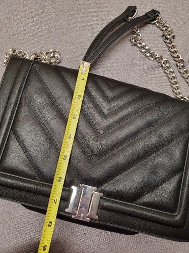 INC Quilted Faux-Leather Crossbody Shoulder Bag Purse Black - Picture 14 of 17