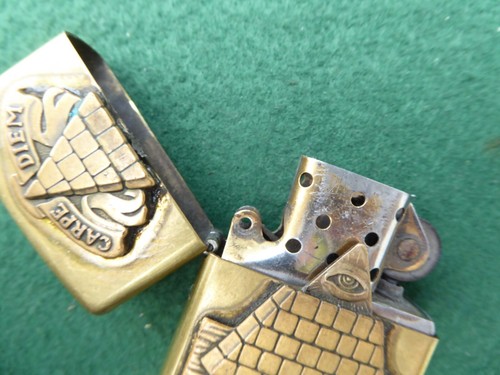 1996 ZIPPO CARPE DIEM BRASS LIGHTER PLUS ONE OTHER - Picture 3 of 13