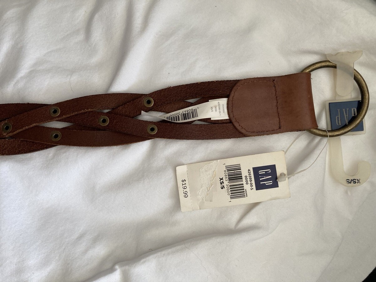 Gap Light Brown Leather Buckle Belt‎ GAP Brown Leather Belt Gold Buckle Size L- 45 main image 4