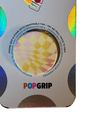 PopSockets PopGrip Swap Top Phone Grip Stand Sunset Checkers- New