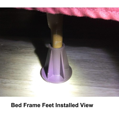 Dark Brown Bed Frame Feet Universal Replacement Legs Set of 4 Easy Install - Picture 8 of 8