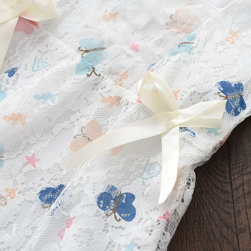 White & Pastel, Butterfly & Lace Lined Dress - 120cm / Age Guide 4-5 - Picture 5 of 6