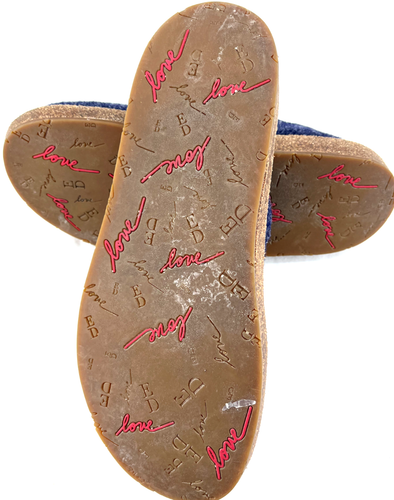 Ellen Degeneres Tillie blau Wolle rot Kork Welpen Hunde Pantoletten Schuhe Damen 10 M - Bild 7 von 9