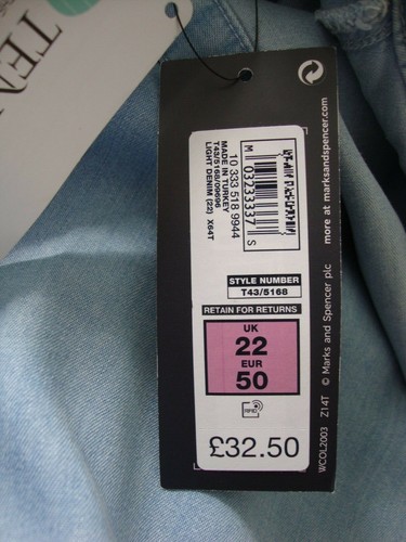 amp;s Bnwt Womens Ruffle Holly Denim Size Shirt Willoughby Ladies 22 M Light Sq6WawSFtx