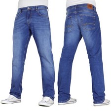 CROSSHATCH Mens Stretch Basic Straight Leg Jeans Denim Regular Fit Work Pants