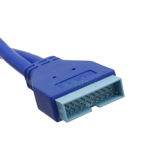 2 Port USB 3.0 Male to 20 Pin Male Header Motherboard Extension Adapter Cable - Picture 2 of 4