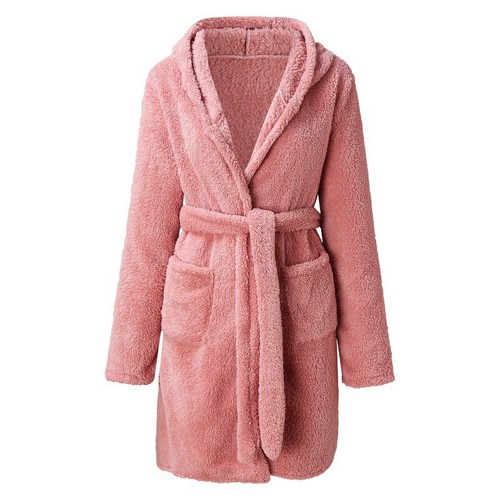 Women Ladies Luxury Long Bath Robe Dressing Gown Flannel Fleece Soft Bathrobe AU - Picture 9 of 17
