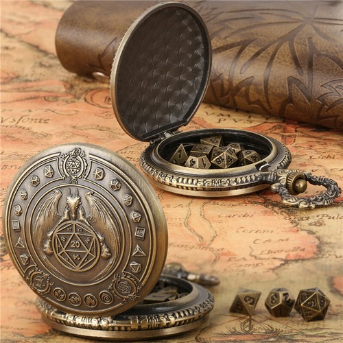 7PCS DND Dice Set RPG Table Game for Dungeons Dragons with Pocket Shell Case Box - Picture 3 of 14