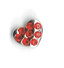 Authentic Origami Owl Crystal Heart Charm Red