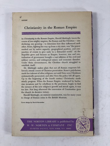Christianity in the Roman Empire Harold Mattingly 1967 Norton Vintage PB Book - Picture 2 of 3