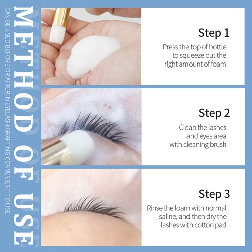 Eye Lash Shampoo Cleanser Oil Free Eyelash Extension Lash Foam 100ML UK - Picture 8 of 8