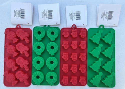 4 moldes de silicona para hornear/dulces/hielo árbol/caña/corona de Navidad++ NUEVO - Imagen 14 de 20