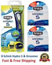 9 Schick Hydro 5 Razor Blades Power Groomer Refill Cartridges Shaver Handle Open
