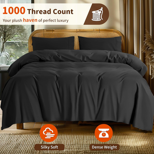 1000 Thread Count 100% Egyptian Cotton Sheets Set,Full Size Bed Sheet 4 Piece Se - Picture 2 of 12