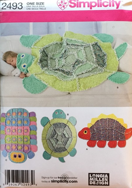 Simplicity 2493 Rag Quilts Turtle, Caterpillar, Turtle
