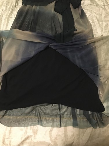 VTG NOS Elena Kattan Sz M Ocean Tone Poly Gauze Sleeveless Flapper Slip Dress - Picture 3 of 6