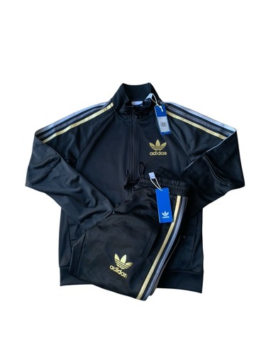 Adidas Chile 62 Tracksuit Set Mens XS Black Trefoil HD8291 New With Tags