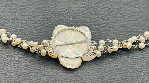 RARE Iridesse by Tiffany&Co Pearl MOP Flower Pendant Sterling Silver Necklace - Picture 12 of 20