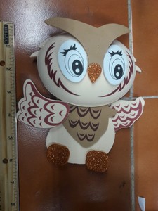 Cute Owl Baby Shower 3d Beige Foam For Decoration Buo 10 Pcs Diy