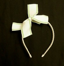 Gymboree Girls Headband Tennis Match green white bow preppy