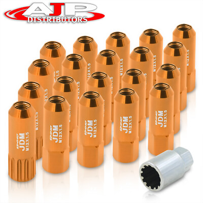 M12X1.5 Locking Lug Nuts 20 Pieces AutoX Wheel Package Gold For Cadillac