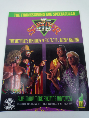 VINTAGE 1992 WWF SURVIVOR SERIES PROGRAM ULITIMATE WARRIOR & RIC FLAIR - Bild 1 von 2