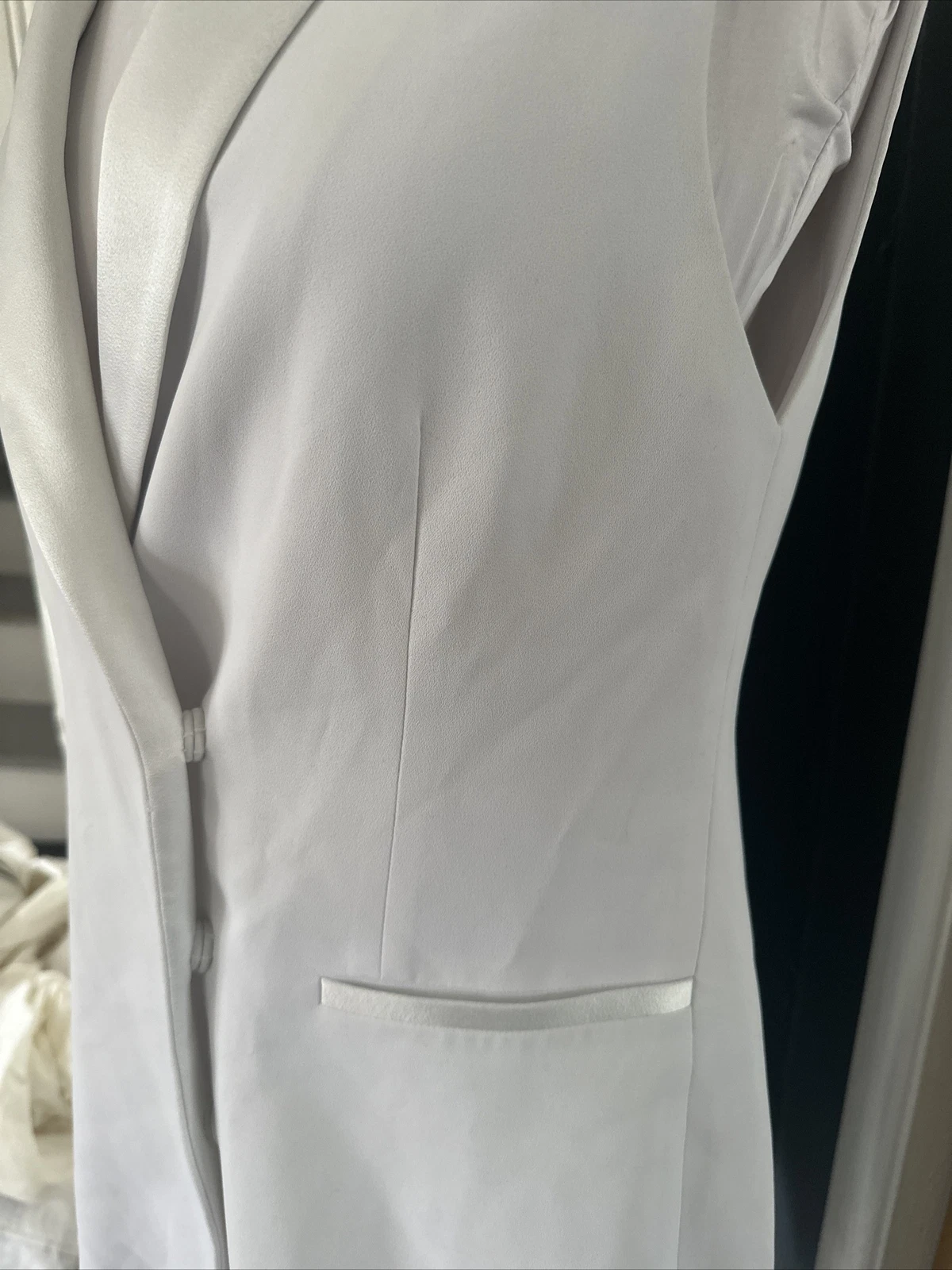 VALENTINO Mini Abito Alice + Olivia Valentina Senza Maniche Smoking Bianco 6