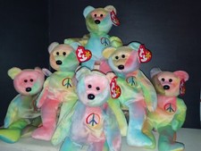 TY Beanie Baby - PEACE the Ty-Dyed Bear MWMTs