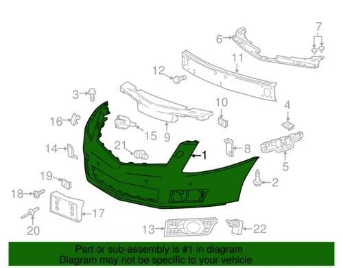 Genuine GM 2013-2016 Cadillac SRX Base Luxury Front Upper Bumper Cover 22762884 - Изображение 2 из 2