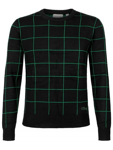 Suéter Jersey de Algodón Elástico Lacoste Para Hombre Sudadera Pullover Top CHECK - Imagen 11 de 12