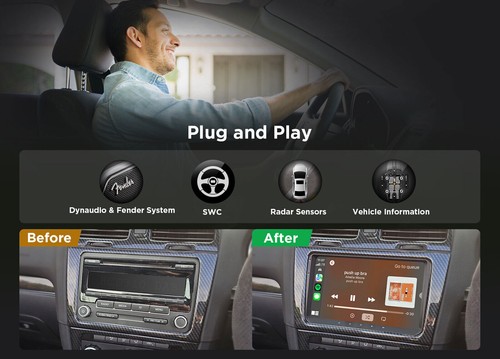 Head Unit For 2004 2005 2006-2009 VW Golf MK5 CarPlay Android auto Radio GPS Sat - Picture 12 of 17