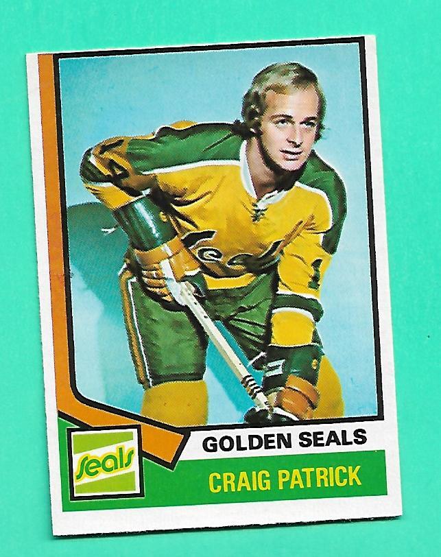 (1) CRAIG PATRICK 1974-75 O-PEE-CHEE # 262 SEALS  EX-MT CARD (F0421)