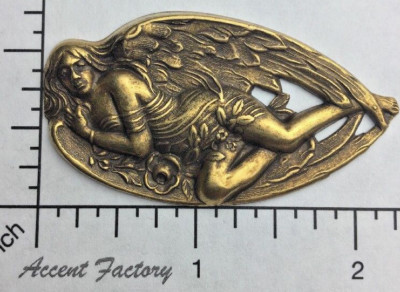 12823 Brass Oxidized Victorian Sleeping Angel Jewelry Finding 12823 Brass Oxidized Victorian Sleeping Angel Jewelry Finding