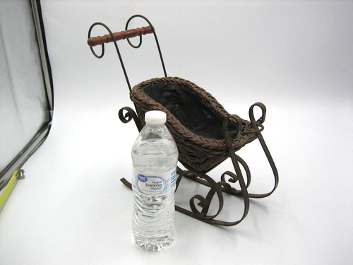 Vintage Christmas Victorian Sleigh Wood Wicker Wrought Iron Lined in Fabric - Picture 10 of 10