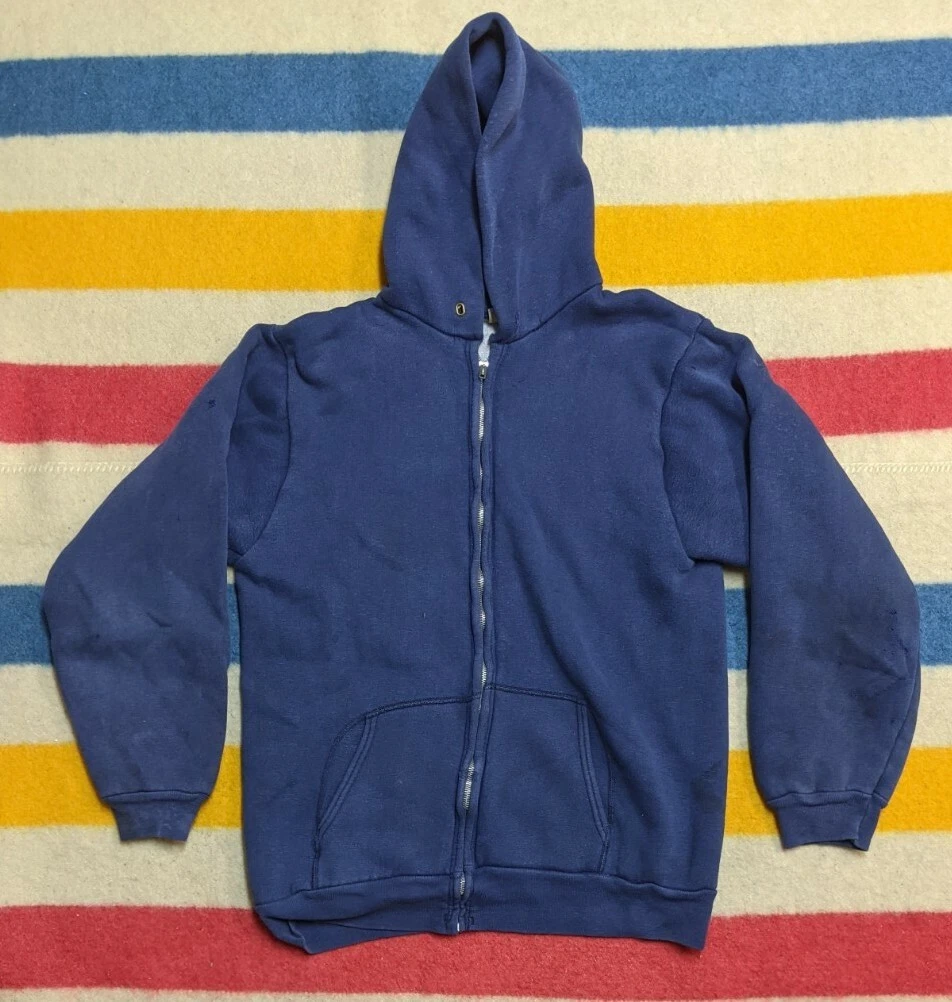 VTG 70s Maverick USA Distressed Thick Waffle Lined Zip Up Hooded