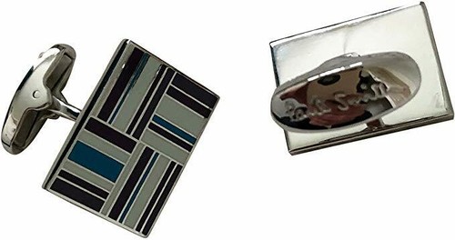 Paul Smith Rectangle Cufflinks | Blue White & Grey Flag | Limited Edition ✨ - Picture 4 of 6