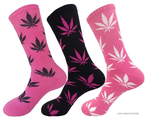 3PAIRS MARIJUANA WEED LEAF COTTON CREW SOCKS CANNABIS 10-13 TRUE TO SIZE 18 INCH - Picture 18 of 31