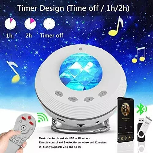 Star Night Light Projector 4 in 1 Galaxy Projector 85° Rotating. App Controled - Bild 8 von 15