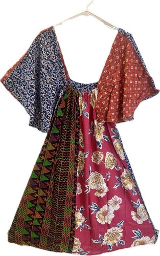 Vestido Manga Ángel Parche Festival Gitano Hippie Boho Hippie Hilos Sagrados 224312 S/MA - Imagen 4 de 5