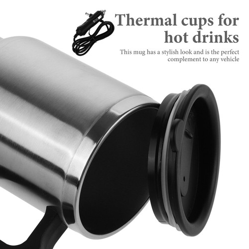 Car Heating Cup Stainless Steel Water Bottle Insulated Cup with Handle Perfect - Picture 3 of 12