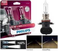 Philips VIsion Plus 60% 9005 65W Two Bulbs Headlight Hi Beam Upgrade Stock Lamp