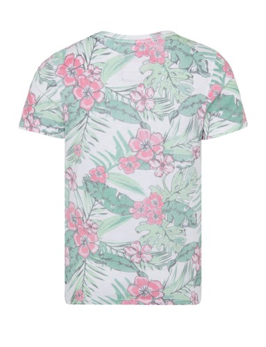 SuperDry Women's Vintage Logo Tropical All Over Slim Fit Print Tee, Optic Slub - Picture 3 of 8