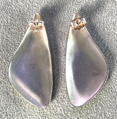 Kabana KBN Modernist Earrings Sterling Silver Southwestern Design - Picture 8 of 9