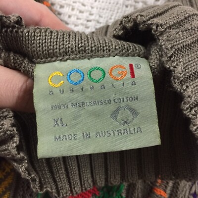 Vintage Coogi Sweater Australia Sz XL Rainbow Turtleneck 100
