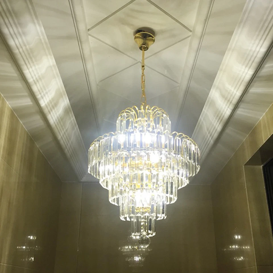 Elegant Crystal Chandelier Modern Ceiling Light Pendant Lamp Lighting Fixture - Image 3 of 4