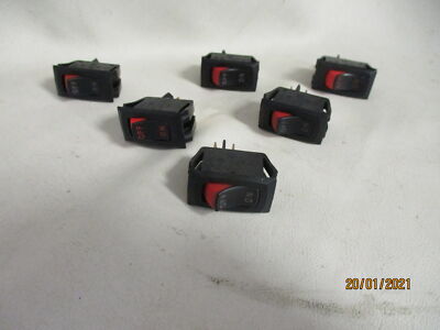 CARLING TECHNOLOGIES ROCKER ON/OFF SWITCH SET (6) BLACK RA11-VB-B 1-V BOAT