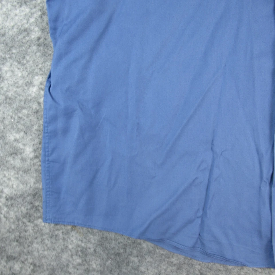 Camisa Claiborne Para Hombres 18 34/35 Azul Sólida Abotonada Manga Larga Algodón Informal * Foto 4 de 4