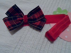 1 TARTAN BOW STRETCH HEAD HAIR ALICE BAND 1 TARTAN BOW STRETCH HEAD HAIR ALICE BAND