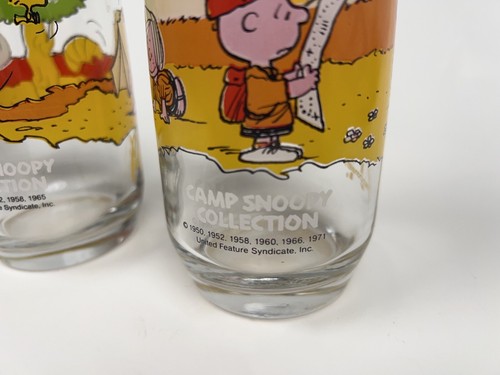 Vintage Peanuts Camp Snoopy Drinking Glasses Charlie Brown McDonald’s Set Of 4 - Picture 7 of 9