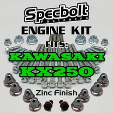 KX250 Engine Bolt Kit for Rebuild of Kawasaki KX 250 Specbolt OE ZINC Fasteners